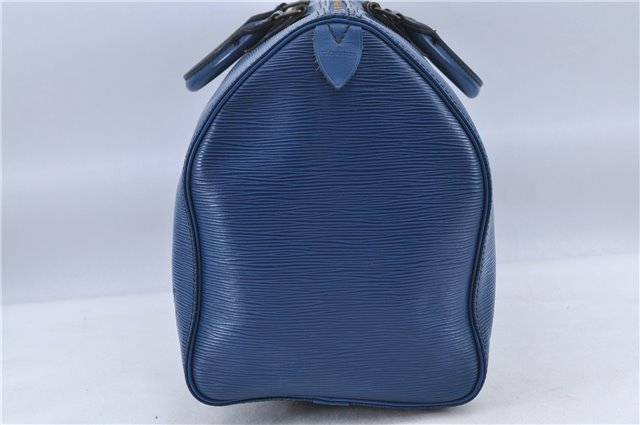 Authentic Louis Vuitton Epi Speedy 40 Hand Bag Blue M42985 LV H8796