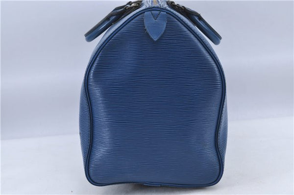 Authentic Louis Vuitton Epi Speedy 40 Hand Bag Blue M42985 LV H8796