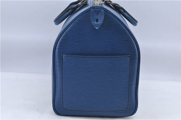 Authentic Louis Vuitton Epi Speedy 40 Hand Bag Blue M42985 LV H8796