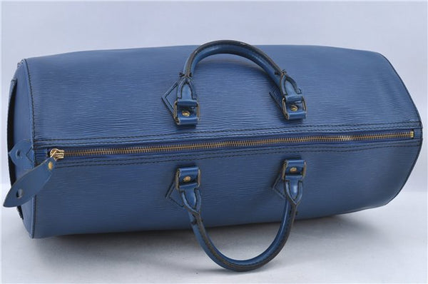 Authentic Louis Vuitton Epi Speedy 40 Hand Bag Blue M42985 LV H8796
