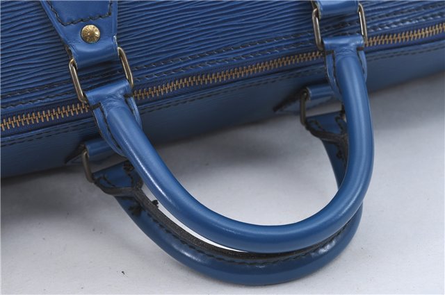 Authentic Louis Vuitton Epi Speedy 40 Hand Bag Blue M42985 LV H8796