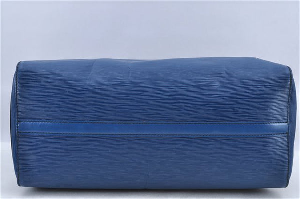 Authentic Louis Vuitton Epi Speedy 40 Hand Bag Blue M42985 LV H8796