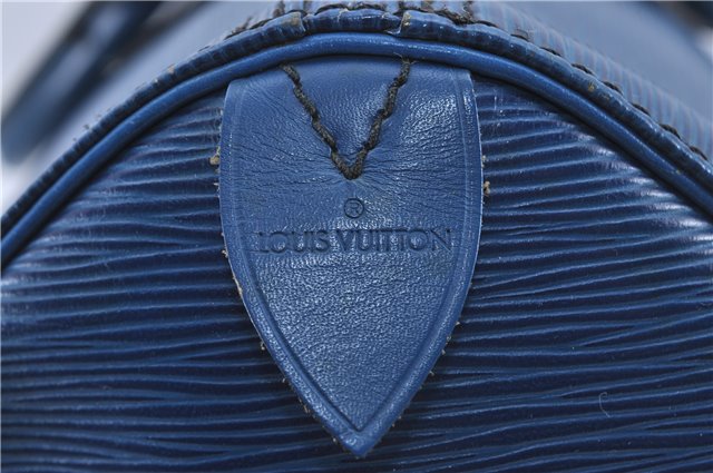 Authentic Louis Vuitton Epi Speedy 40 Hand Bag Blue M42985 LV H8796