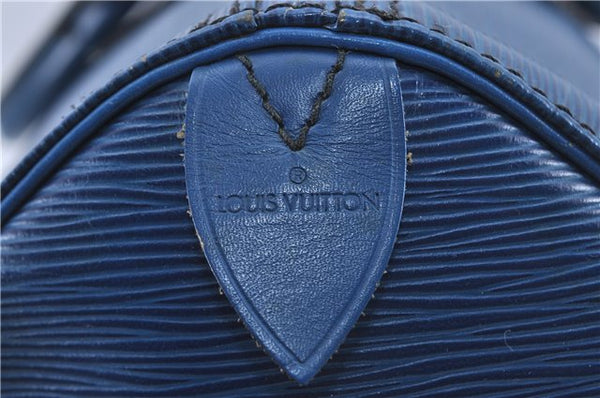Authentic Louis Vuitton Epi Speedy 40 Hand Bag Blue M42985 LV H8796