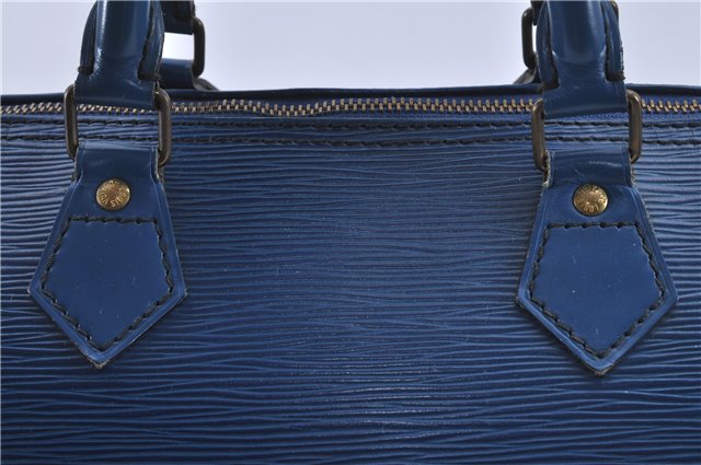 Authentic Louis Vuitton Epi Speedy 40 Hand Bag Blue M42985 LV H8796