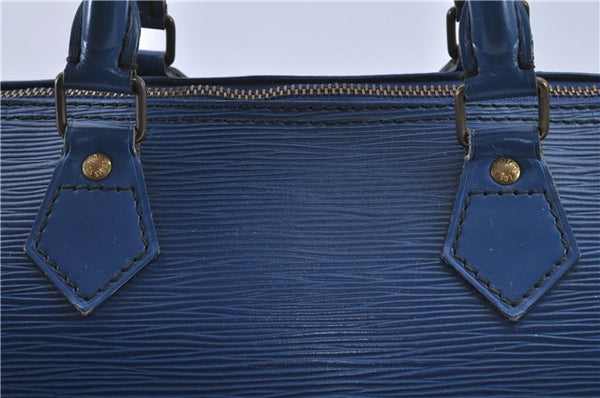 Authentic Louis Vuitton Epi Speedy 40 Hand Bag Blue M42985 LV H8796