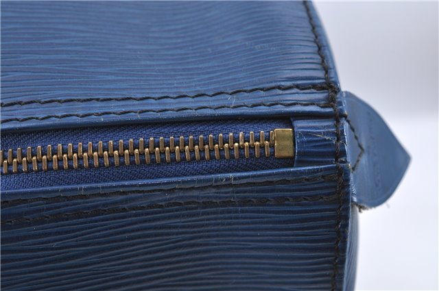 Authentic Louis Vuitton Epi Speedy 40 Hand Bag Blue M42985 LV H8796