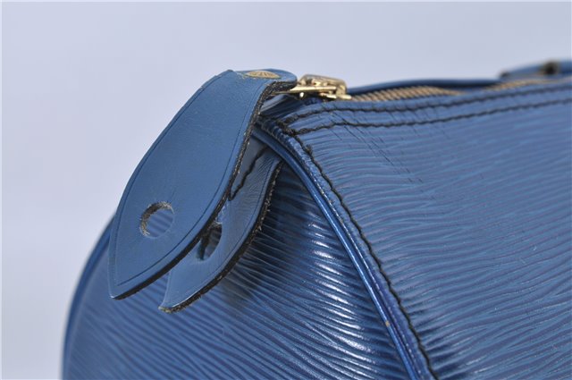 Authentic Louis Vuitton Epi Speedy 40 Hand Bag Blue M42985 LV H8796