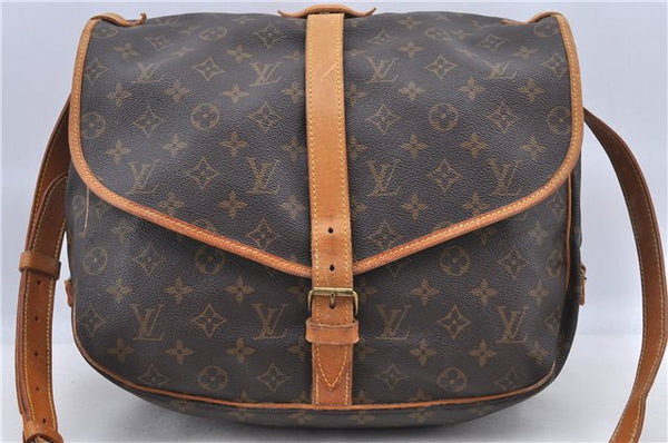Auth Louis Vuitton Monogram Saumur 35 Shoulder Cross Body Bag M42254 LV H8818