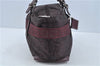 Authentic FENDI Zucca Shoulder Boston Bag Nylon Leather Purple H8841