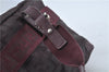 Authentic FENDI Zucca Shoulder Boston Bag Nylon Leather Purple H8841