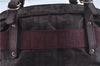 Authentic FENDI Zucca Shoulder Boston Bag Nylon Leather Purple H8841