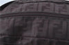 Authentic FENDI Zucca Shoulder Boston Bag Nylon Leather Purple H8841