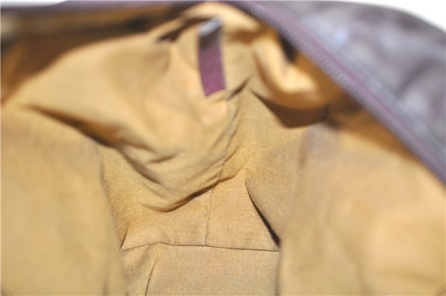 Authentic FENDI Zucca Shoulder Boston Bag Nylon Leather Purple H8841