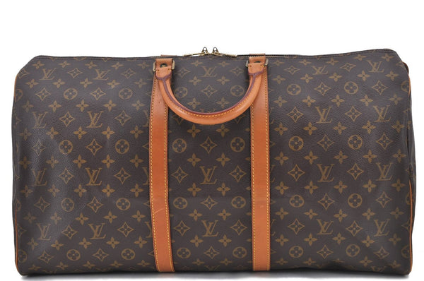 Authentic Louis Vuitton Monogram Keepall 55 Boston Bag M41424 LV H8844