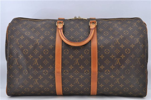 Authentic Louis Vuitton Monogram Keepall 55 Boston Bag M41424 LV H8844