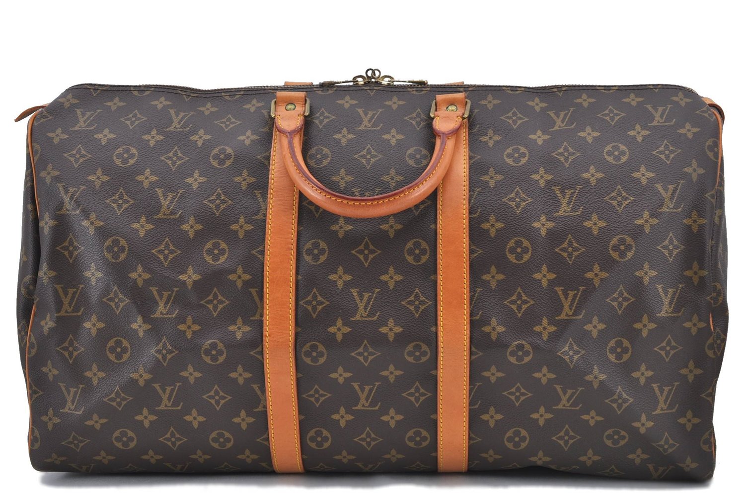 Authentic Louis Vuitton Monogram Keepall 55 Boston Bag M41424 LV H8846