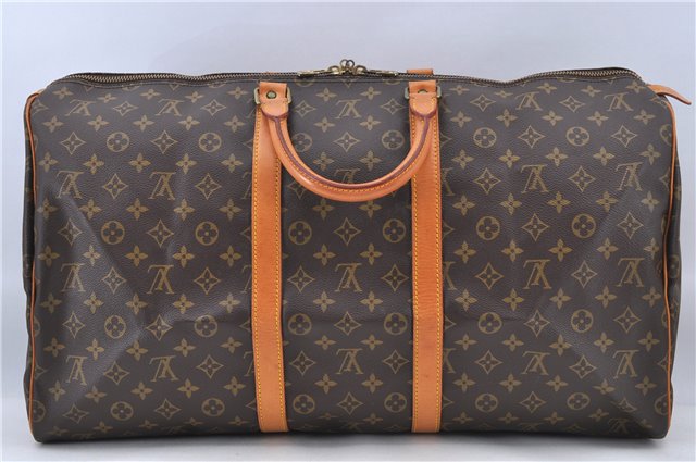 Authentic Louis Vuitton Monogram Keepall 55 Boston Bag M41424 LV H8846