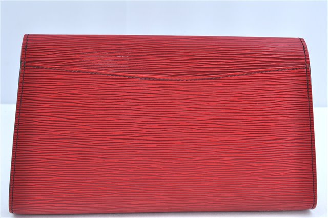 Authentic Louis Vuitton Epi Arts Deco Clutch Bag Red M52637 LV H8850