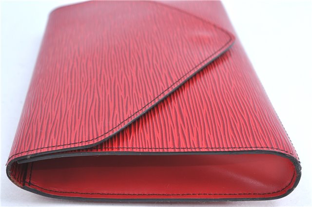 Authentic Louis Vuitton Epi Arts Deco Clutch Bag Red M52637 LV H8850