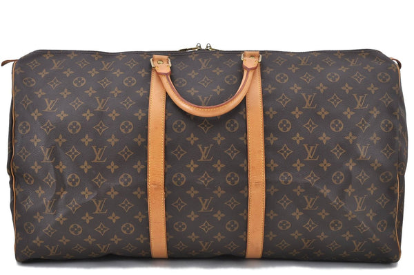 Authentic Louis Vuitton Monogram Keepall 60 Boston Bag M41422 LV H8857