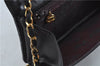 Authentic CHANEL Lamb Skin Matelasse Chain Shoulder Cross Bag Black Junk H8871