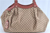 Auth GUCCI Diamante Sukey Hand Tote Bag Canvas Leather 211944 Beige Pink H8872