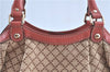 Auth GUCCI Diamante Sukey Hand Tote Bag Canvas Leather 211944 Beige Pink H8872