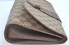 Auth GUCCI Web Sherry Line Clutch Hand Bag Purse GG PVC Leather Brown Junk H8874