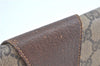 Auth GUCCI Web Sherry Line Clutch Hand Bag Purse GG PVC Leather Brown Junk H8874