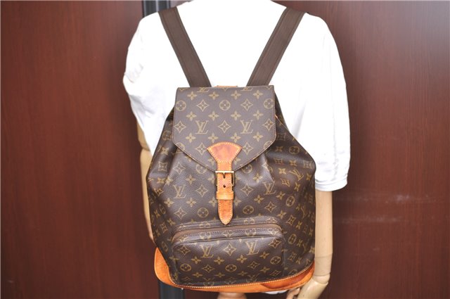 Authentic Louis Vuitton Monogram Montsouris GM Backpack M51135 LV H8877