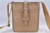 Authentic BURBERRY Vintage Leather Shoulder Cross Body Bag Beige H8880