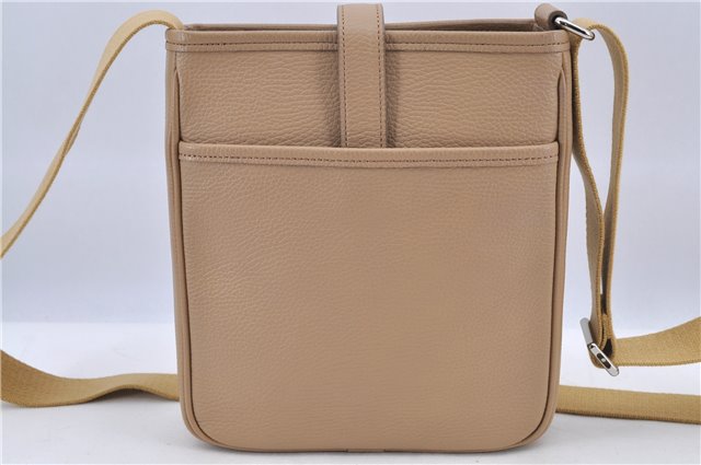 Authentic BURBERRY Vintage Leather Shoulder Cross Body Bag Beige H8880