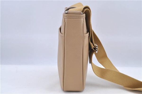 Authentic BURBERRY Vintage Leather Shoulder Cross Body Bag Beige H8880