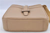 Authentic BURBERRY Vintage Leather Shoulder Cross Body Bag Beige H8880