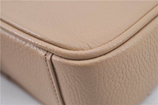 Authentic BURBERRY Vintage Leather Shoulder Cross Body Bag Beige H8880
