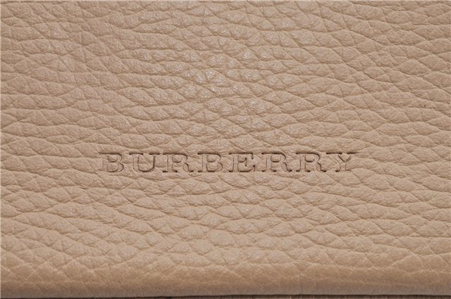 Authentic BURBERRY Vintage Leather Shoulder Cross Body Bag Beige H8880