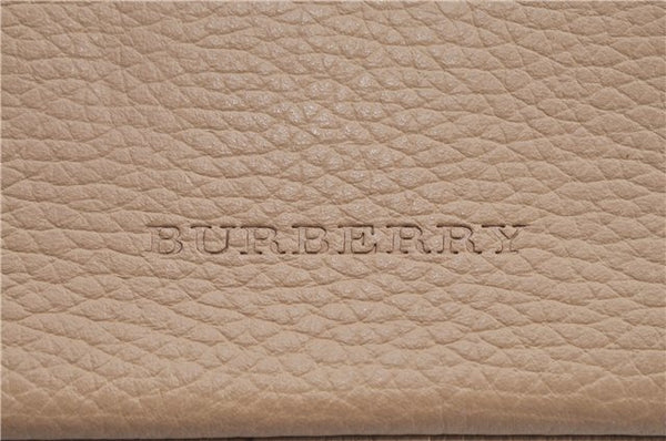 Authentic BURBERRY Vintage Leather Shoulder Cross Body Bag Beige H8880