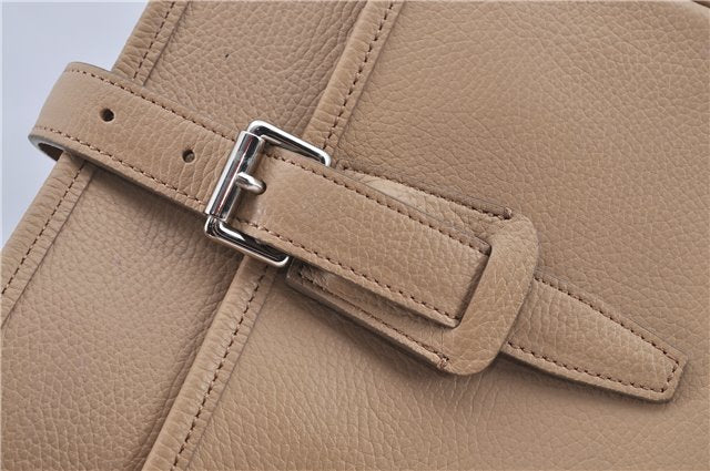 Authentic BURBERRY Vintage Leather Shoulder Cross Body Bag Beige H8880