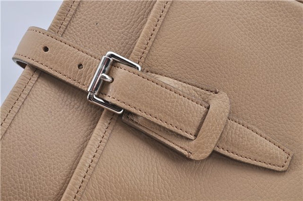 Authentic BURBERRY Vintage Leather Shoulder Cross Body Bag Beige H8880