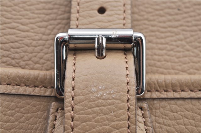 Authentic BURBERRY Vintage Leather Shoulder Cross Body Bag Beige H8880