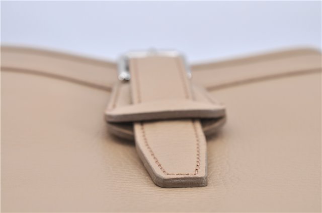 Authentic BURBERRY Vintage Leather Shoulder Cross Body Bag Beige H8880