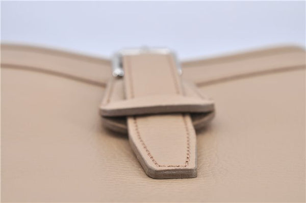 Authentic BURBERRY Vintage Leather Shoulder Cross Body Bag Beige H8880