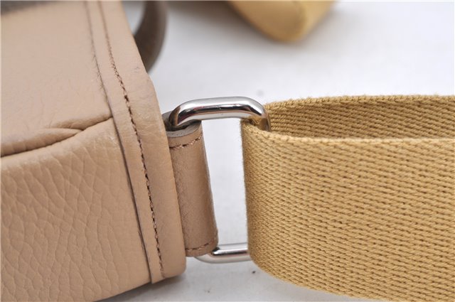 Authentic BURBERRY Vintage Leather Shoulder Cross Body Bag Beige H8880