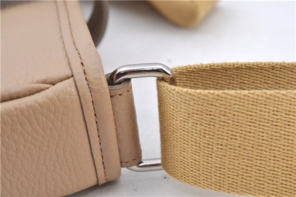 Authentic BURBERRY Vintage Leather Shoulder Cross Body Bag Beige H8880