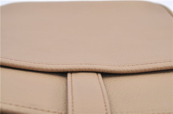 Authentic BURBERRY Vintage Leather Shoulder Cross Body Bag Beige H8880