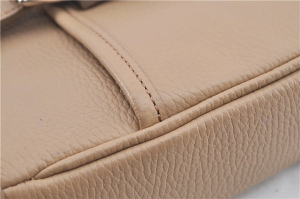 Authentic BURBERRY Vintage Leather Shoulder Cross Body Bag Beige H8880