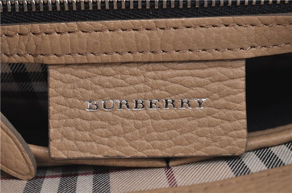 Authentic BURBERRY Vintage Leather Shoulder Cross Body Bag Beige H8880