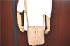 Authentic BURBERRY Vintage Leather Shoulder Cross Body Bag Beige H8880