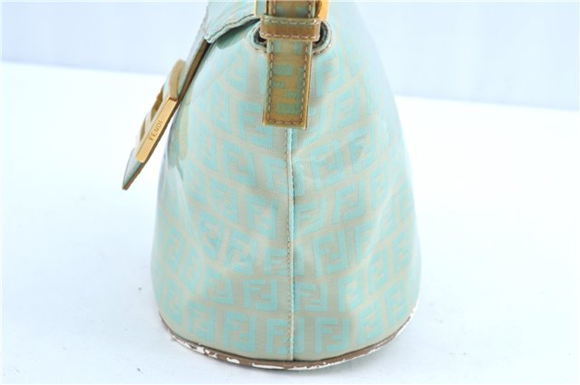 Authentic FENDI Zucchino Shoulder Hand Bag PVC Leather Light Blue H8881